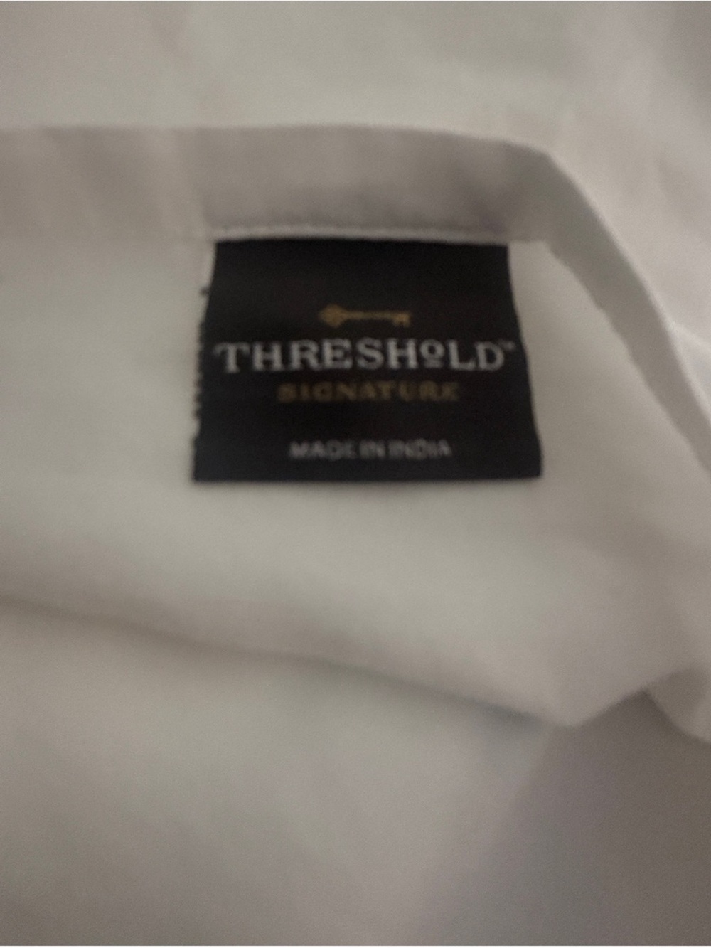 Two Threshold White Pillow Shams with Navy Piping - Picture 3 of 3